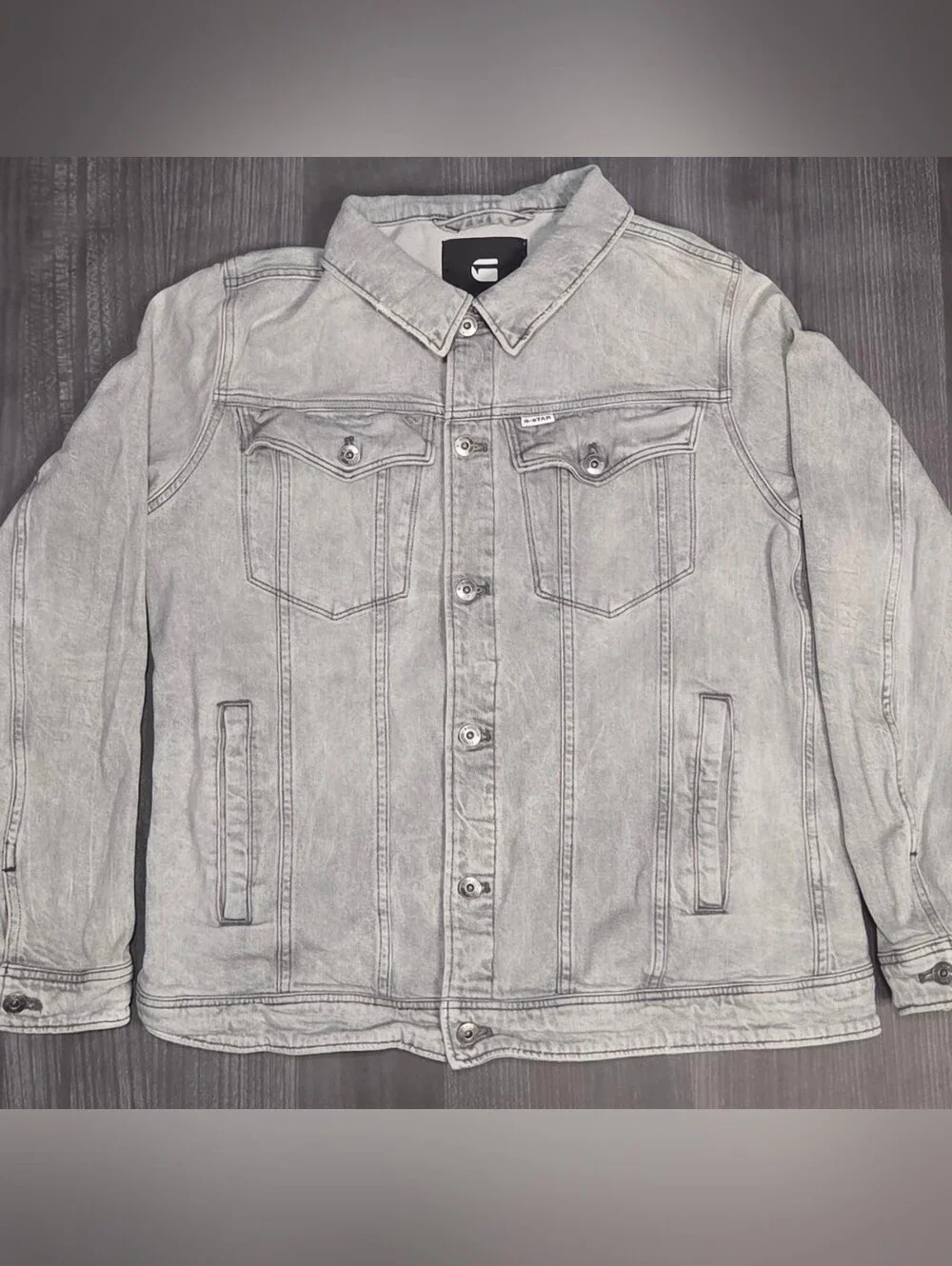 G-Star Raw Men's Faded Carbon Gray Arc Deconstructed 3D Slim Denim Jacket XXL